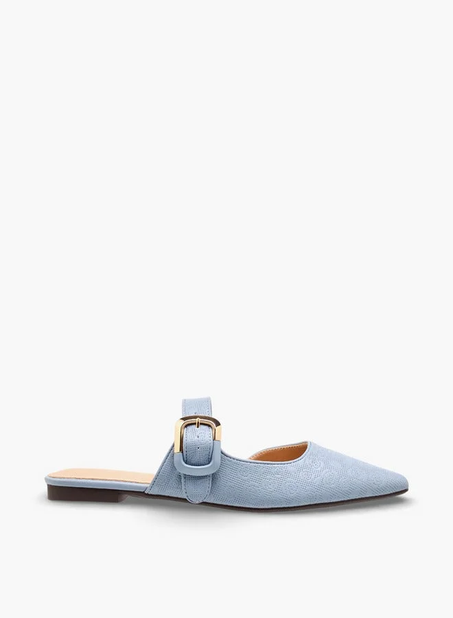 Women Floral Textured Pointed Toe Shoes